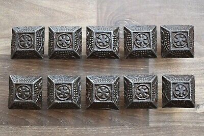 Vintage Victorian cast iron knobs cabinet drawer door handle pull rustic 10 pcs