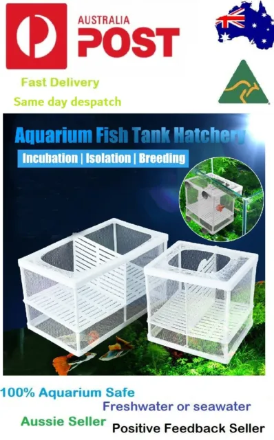 Aquarium Fish Tank Guppy Breeding Hatcher Net Hanging Mesh Box Separate Trap
