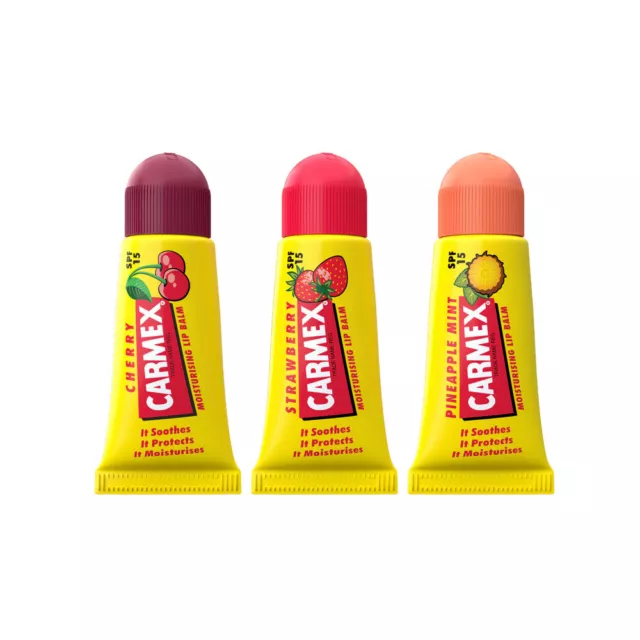 Carmex Moisturising 3 Minis Lip Balm Mini Balsamo Labbra Fruttati 3pz