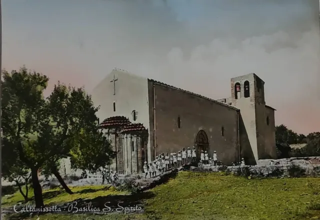 CALTANISSETTA - Basilica S. Spirito , vg 1953 f.g. RARA , Animata e bella