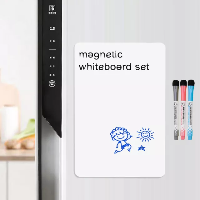 1 Set Magnetic Whiteboard with Markers Record Fridge Dry Erase White Board Soft 2