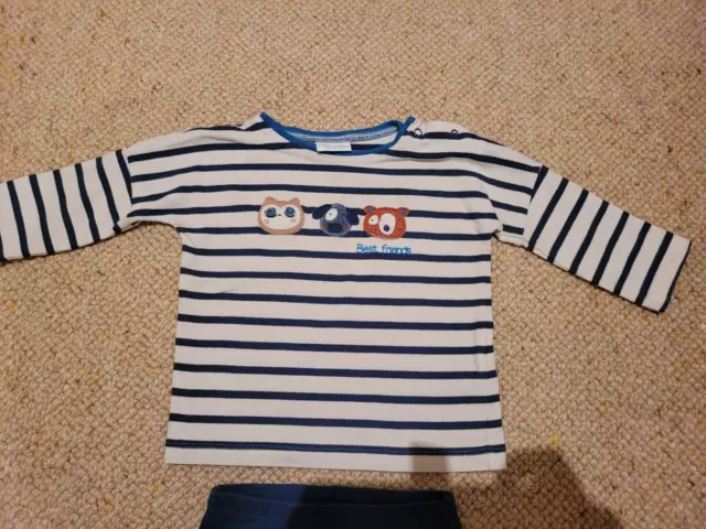 Baby Boy Bundle Outfit Next Joggers Leggings & Striped Top 3-6 months 2