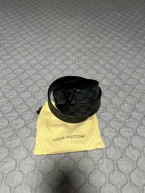 Louis Vuitton Monogram Kim Jones Belt Black Silver 40mm Size 100 MP034 