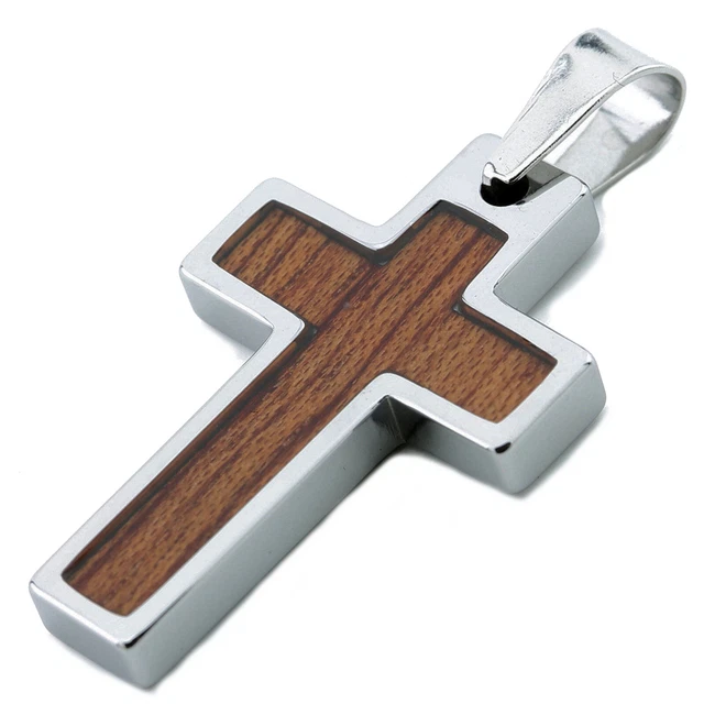 Tungsten Carbide Cross Multiple Inlay Styles and Choice of Chain Length