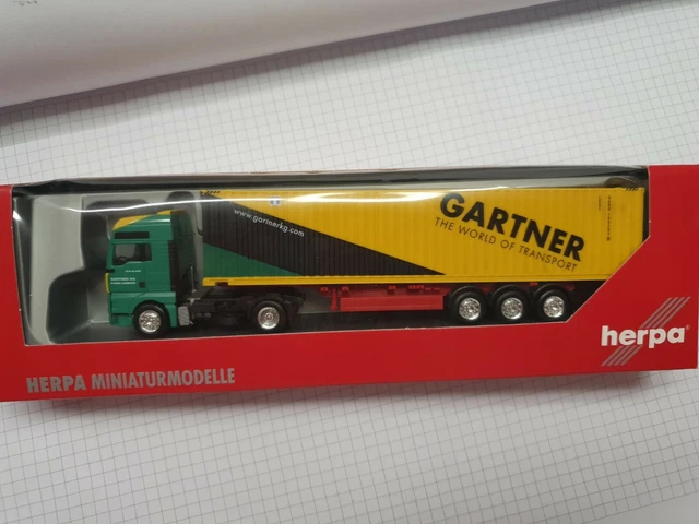 HERPA MAN TGA Sattelzug Container Gartner 151078 EUR 25,55 PicClick DE