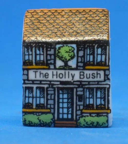 Birchcroft Miniature House Shaped Thimble -- The Holly Bush