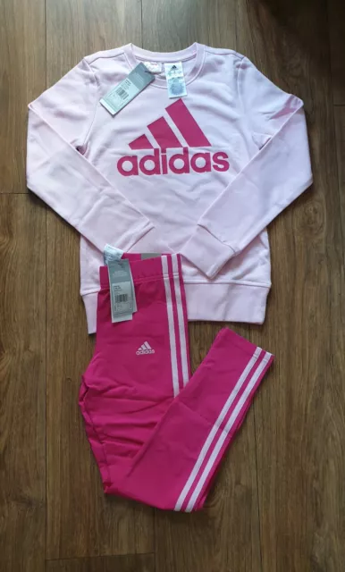 Junior Girls Adidas Tracksuit Top & Leggings