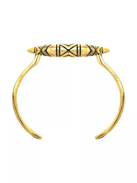 House of Harlow 1960 Nicole Richie Gold Tribal Totem Cuff Bangle Bracelet