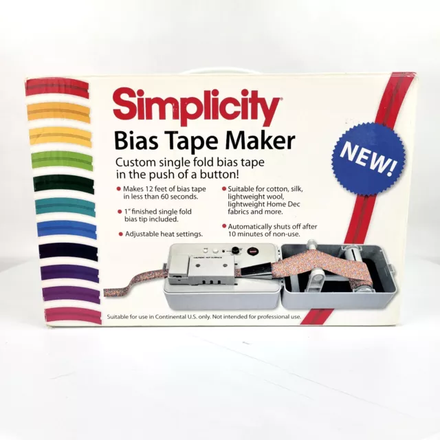 Simplicity 881925 Bias Tape Maker 1“single fold 12 ft./min. DIY Sew New in Box