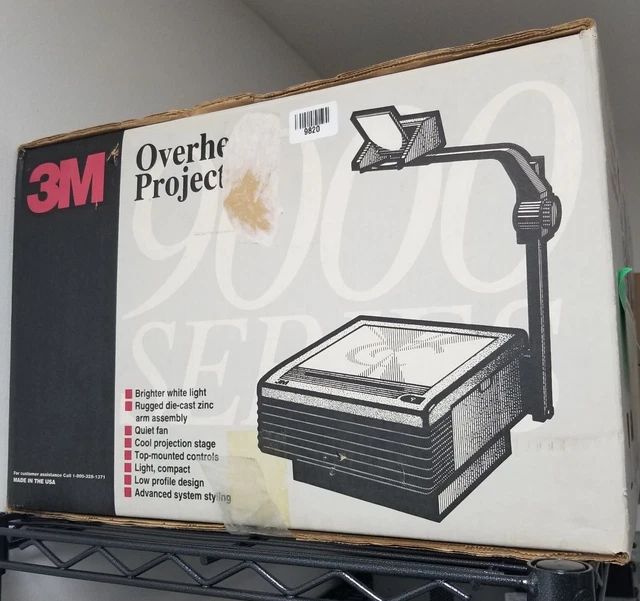 3M 9100 Portable 2800-Lumen Office School Overhead Transparency Projector w/Box
