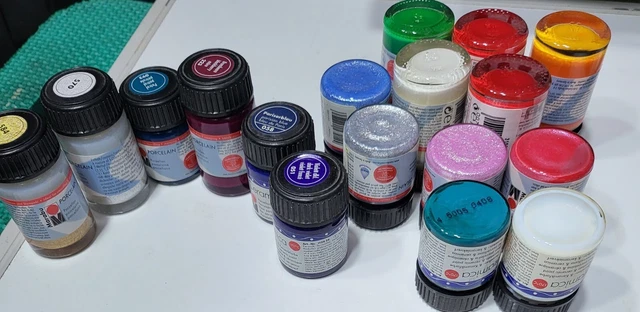 Marabu PORZELLAN (KERAMIK) GLITZER/STD FARBEN 17 X 15ML GLAS