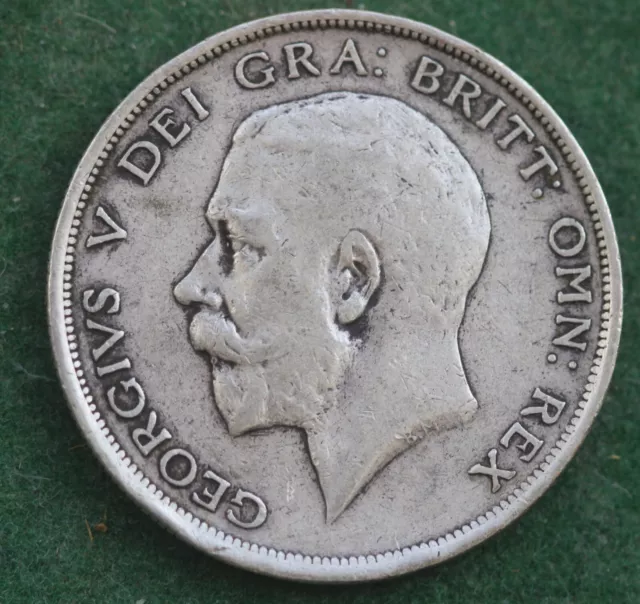 Great Britain King George V Half Crown 1918 Silver Coin