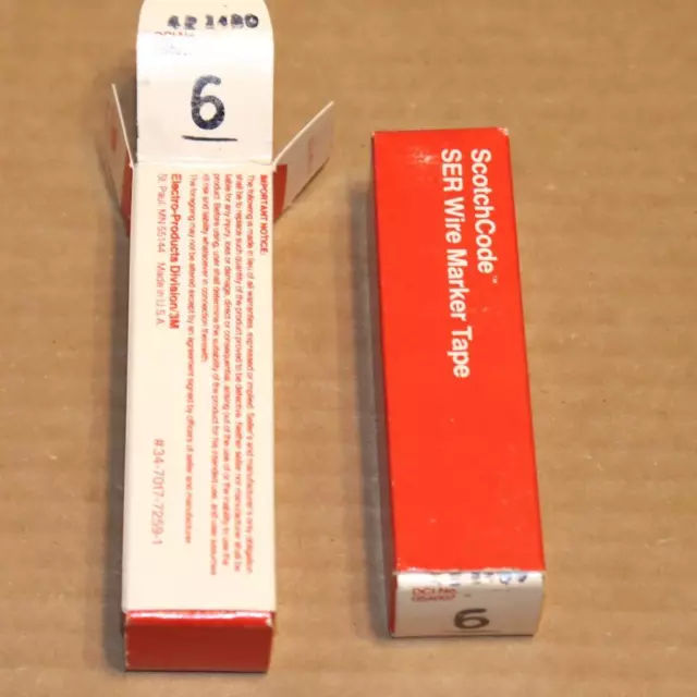 18 Pc Lot 1 Full Box and Partial Reel Scotch Code Wire Marker Tape Numbers SER-6