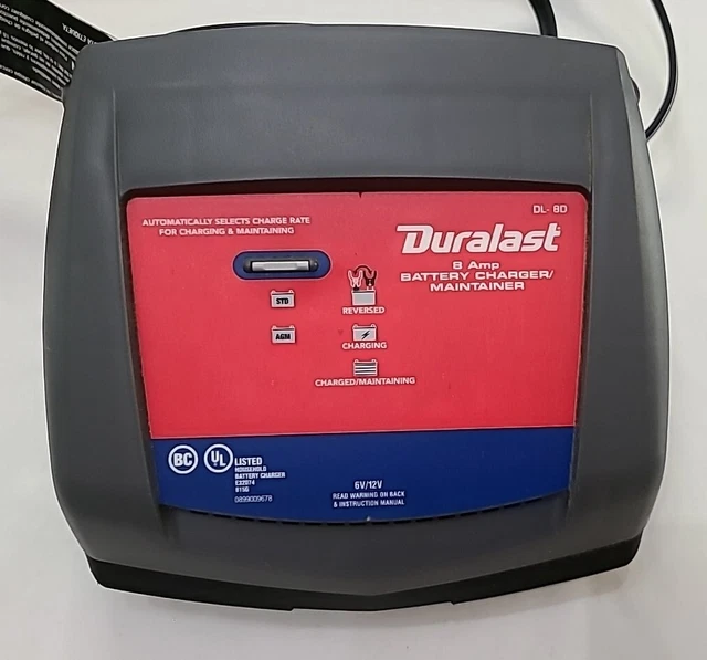 DURALAST 8 AMP Battery Charger/Maintainer Model DL8D Motorcycle 19.88
