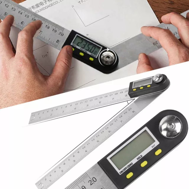 New 360 Degree Digital LCD Angle Finder Stainless Steel Ruler Measure Gauge UK