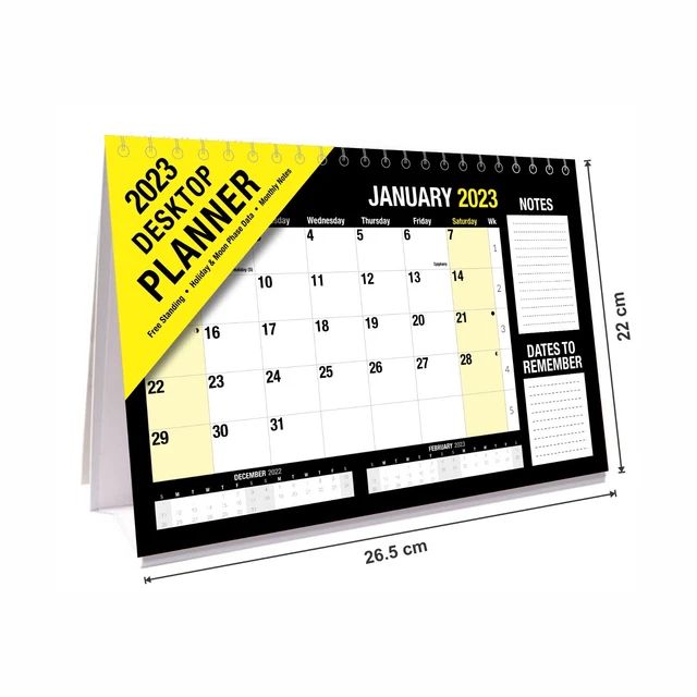 2023 MONTH TO View Flip Over Desk Top Wall Calendar Planner Home Office