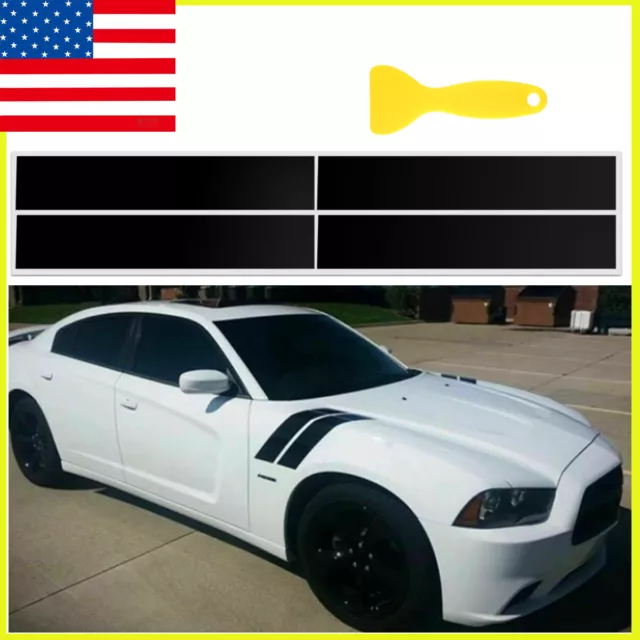 2x Blc Car Hood Fender Stripe Decal Sticker For Dodge Challenger Charger Durango