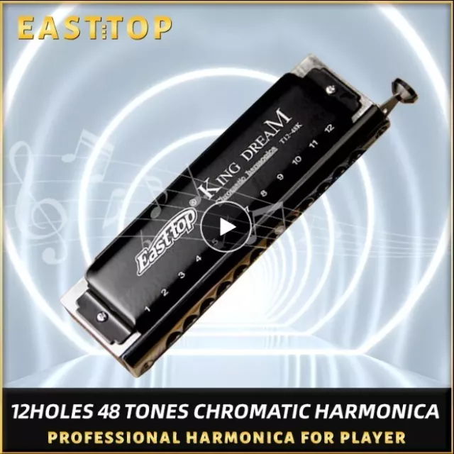 EASTTOP Chromatic Harmonica 12hole 48tone slide chromatic harmonica mouth organ