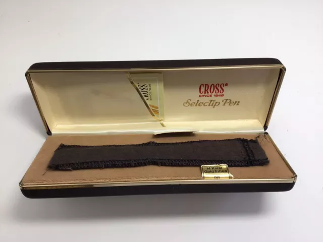 Vintage Empty Cross 14kt Gold Filled Pen Box No Pen