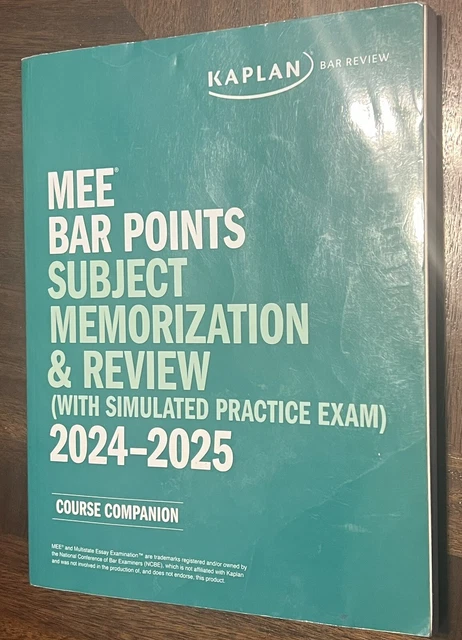 2024 - 2025 Kaplan Bar Exam MEE Bar Points Subject Memorization ...