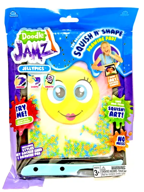 Doodle Jamz JellyBoard Sensory Drawing Pad Filled with Gel  Blue, Green & Orange