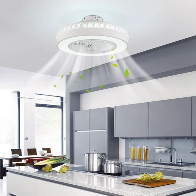 Ventilatore da soffitto in vetro reversibile da 42 pollici con luci, ventilatore da soffitto moderno con regolazione continua, telecomando, lame invisibili retrattili, kit a 6 velocità per