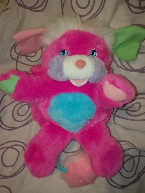 Vintage 1986 MATTEL Peluche de Popples Morado y Azul 20 cm