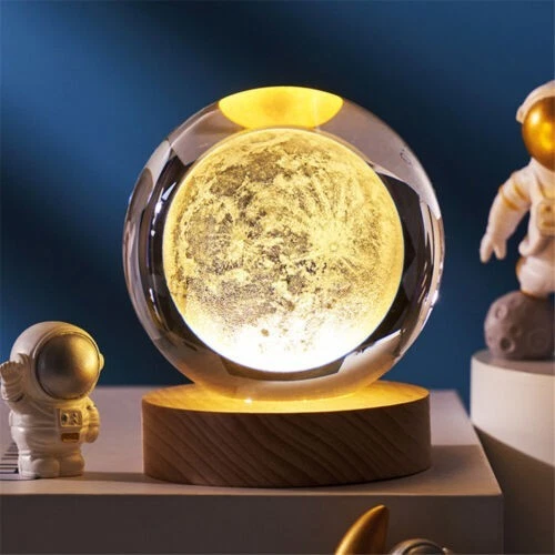 Solar System Money PLANET 3D CRYSTAL Ball Laser Engraving Solar System LED Ball Light ...