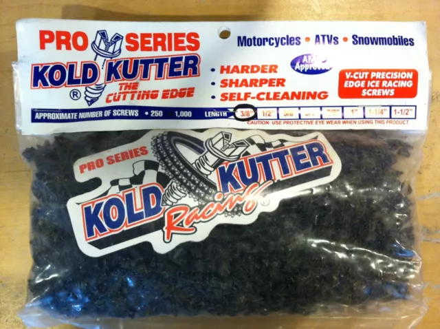 Kold Kutter 1" #10 1000 Pack Racing Track Tire Ice Studs/Screws Snowmobile ATV