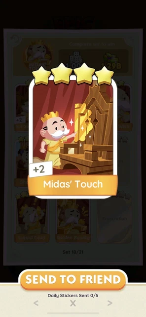 Mdas Sticker MONOPOLY GO! 4 ⭐️ Sticker Card - Midas’ Touch EUR 1,79 - PicClick DE