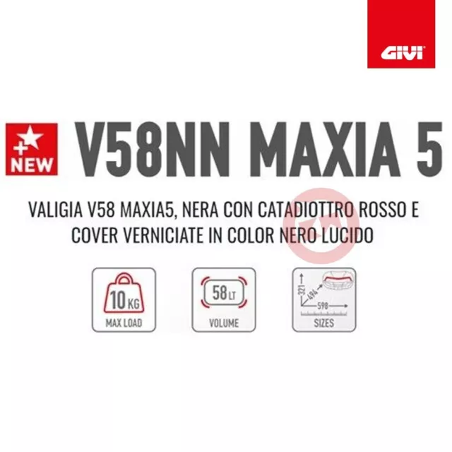 Givi V58Nnt Valigia Bauletto Topcase Posteriore Maxia 5 Tech Monokey 58Ltr 2