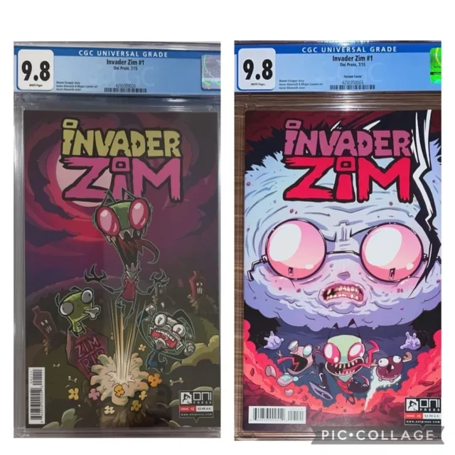 Invader Zim #1 Cover A & B Variant Both CGC 9.8 2 Book Lot (H/P)
