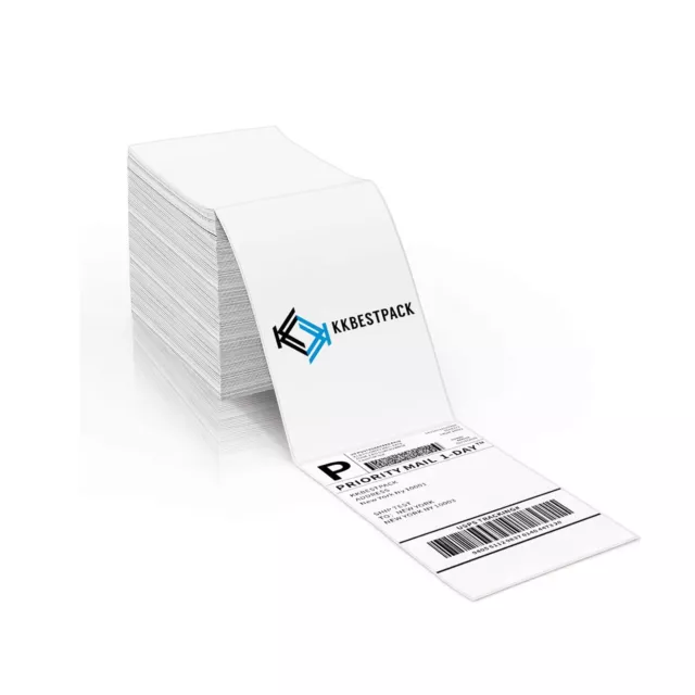 KKBESTPACK Fan Fold 4x6 Direct Thermal Shipping Labels, Direct Thermal Printe...