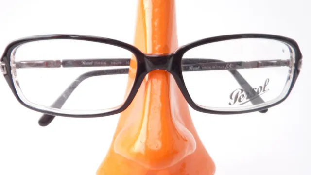 Brands Glasses Persol Ladies Frame Narrow Black Socket Solid Plastic Size M