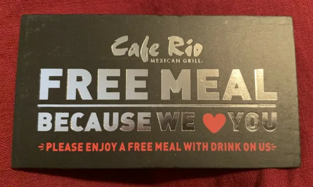 🔥🔥🔥 20 Cafe Rio Free Meal & Drink Cards
