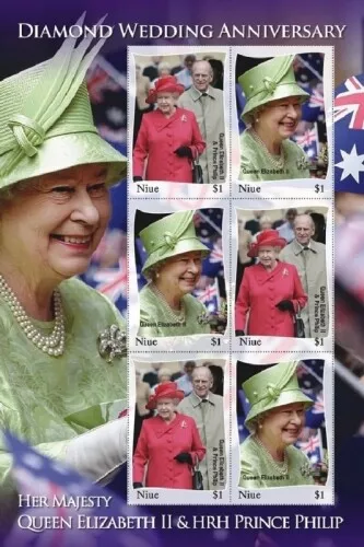 Niue 2007 - Queen Elizabeth II Wedding Anniversary - Sheet of 6 - Sc 833 - MNH