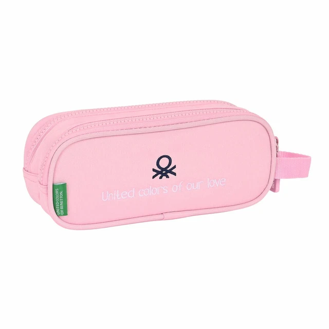 Zweifaches Mehrzweck-Etui Benetton Vichy Rosa [21 x 8 x 6 cm]