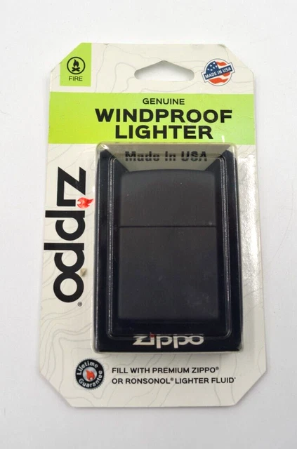 Genuine Windproof Zippo Lighter - New In Box - Black - Made in USA