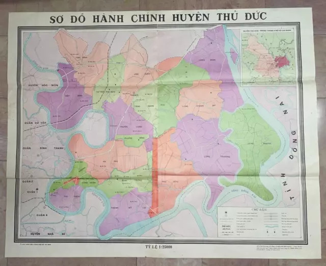 SAIGON (HO CHI Minh City) Thu Duc District 1976 Very Large Vietnamese ...