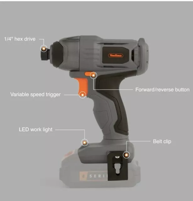 BRAND NEW BOXED VonHaus E Series Cordless Impact Driver Requires