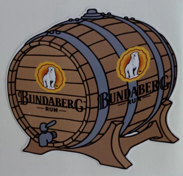 Bundaberg Rum Keg Barrell Bumper Sticker For Mancave Fridge Esky Etc