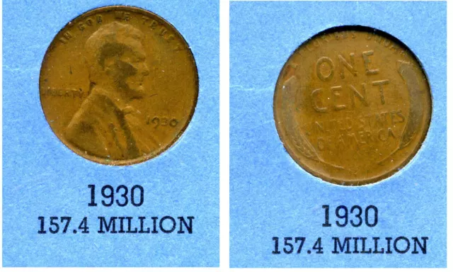 Lincoln Head Wheat Cent 1930 P Average Circulated United States 1 Penny Coin#105