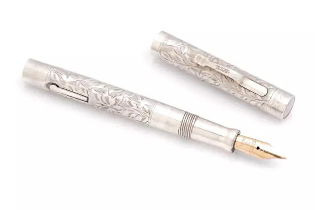 WAHL-EVERSHARP STERLING SILVER ENGRAVED Fountain Pen [c.1920] [FULLY RESTORED]