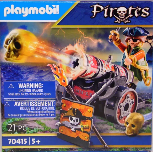 Playmobil Pirates 70415 pirata con cannone 2 proiettili armi torcia NUOVO