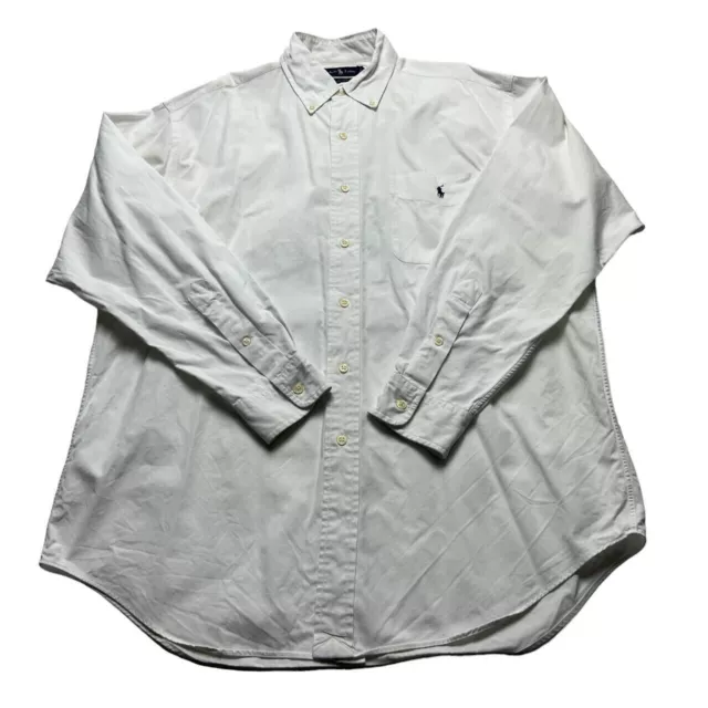 White Ralph Lauren Shirt Long Sleeve Smart Oxford Size Medium Blake 26” P2P VGC