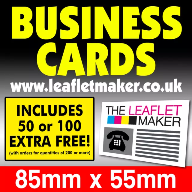 FREE Business Cards - Full Colour Printing - your DESIGN/TEXT - 300gsm Uncoated