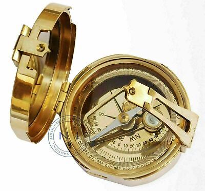 Lot of 5 PCs Brass Natural Vintage Style Maritime Heavy Brunton Compass Gift