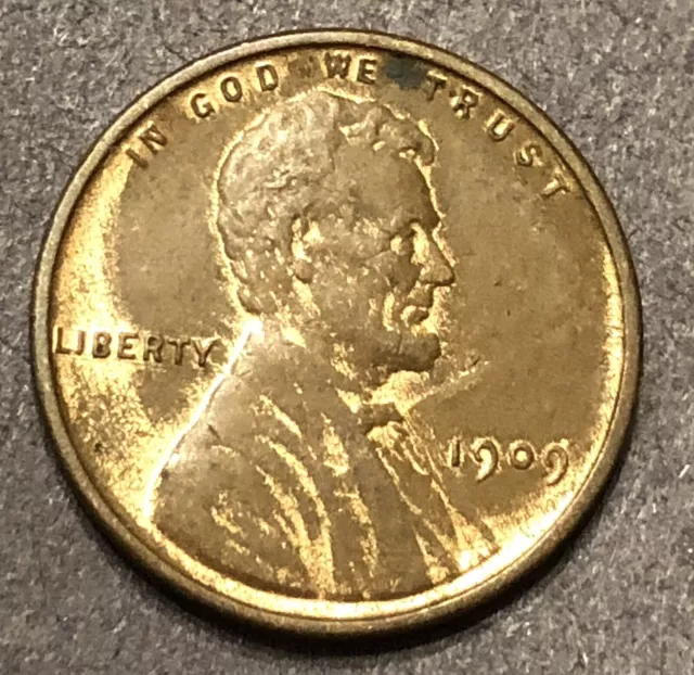 1909-VDB U.S. Lincoln Wheat Cent 1c AU Copper Penny First Year