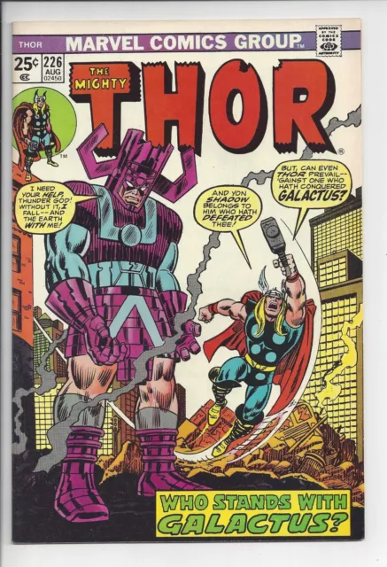 The Mighty Thor #226 VF+ (8.5) 1974💥2nd Firelord - Hercules - Galactus,💥