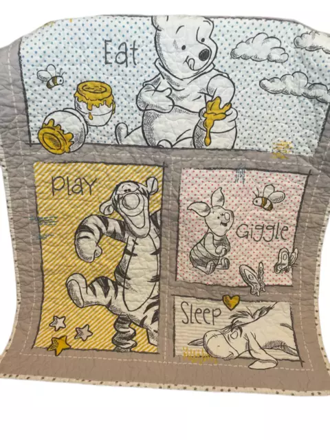 Extremely Rare Disney Winnie the Pooh Nursery Quilt Eeyore Tigger Piglet